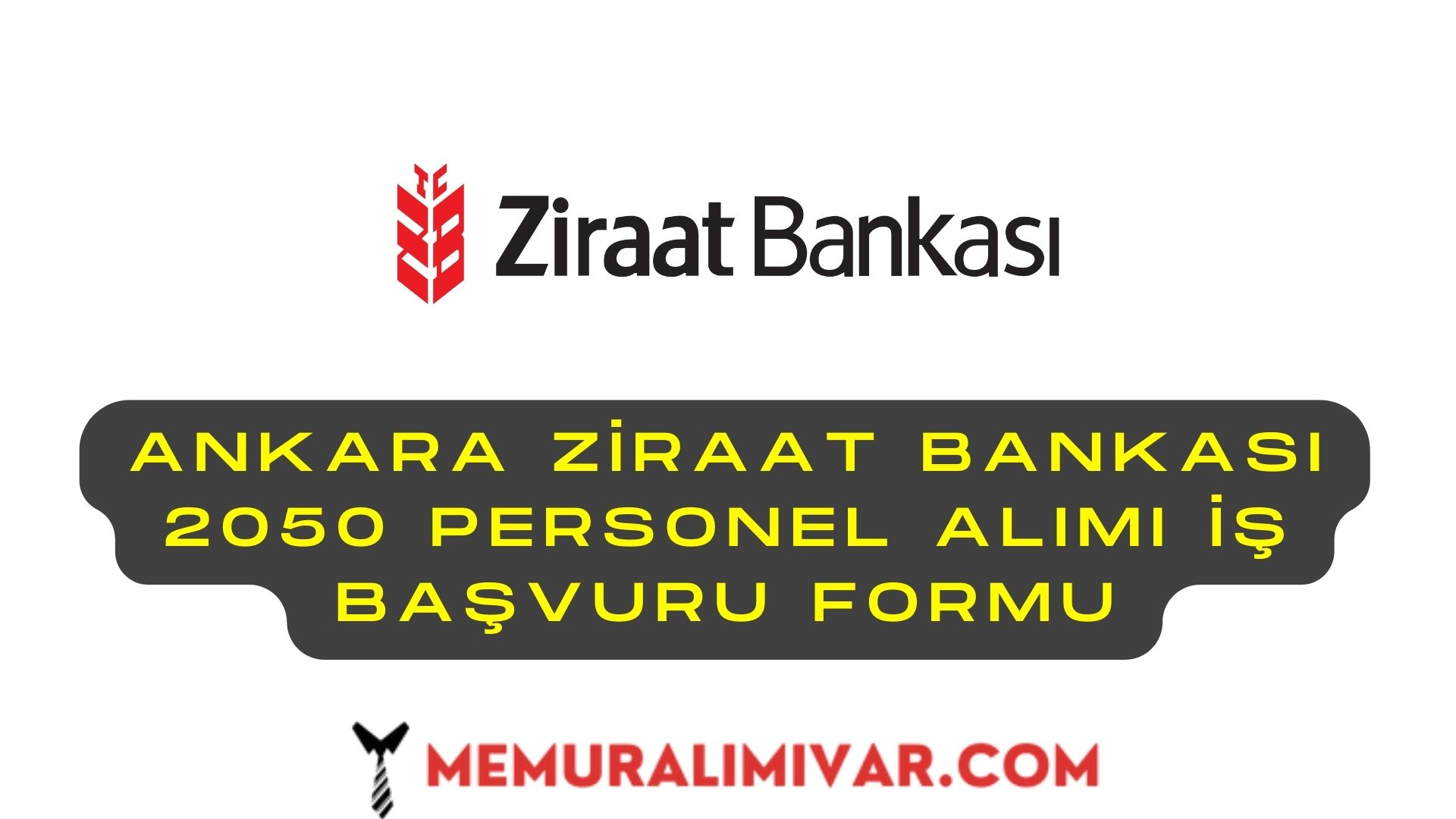 Ankara Ziraat Bankası 2050 Personel Alımı İş Başvuru Formu