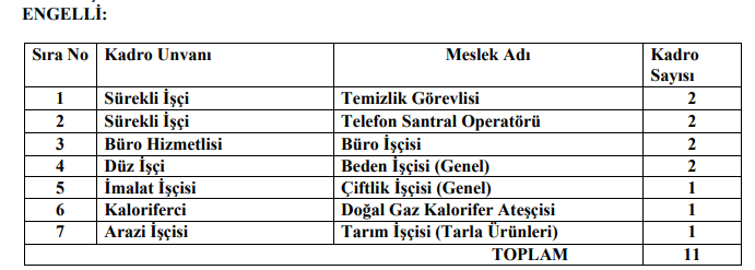 Ankara Üniversitesi 11 Engeli ve 36 Hükümlü İşçi Alımı