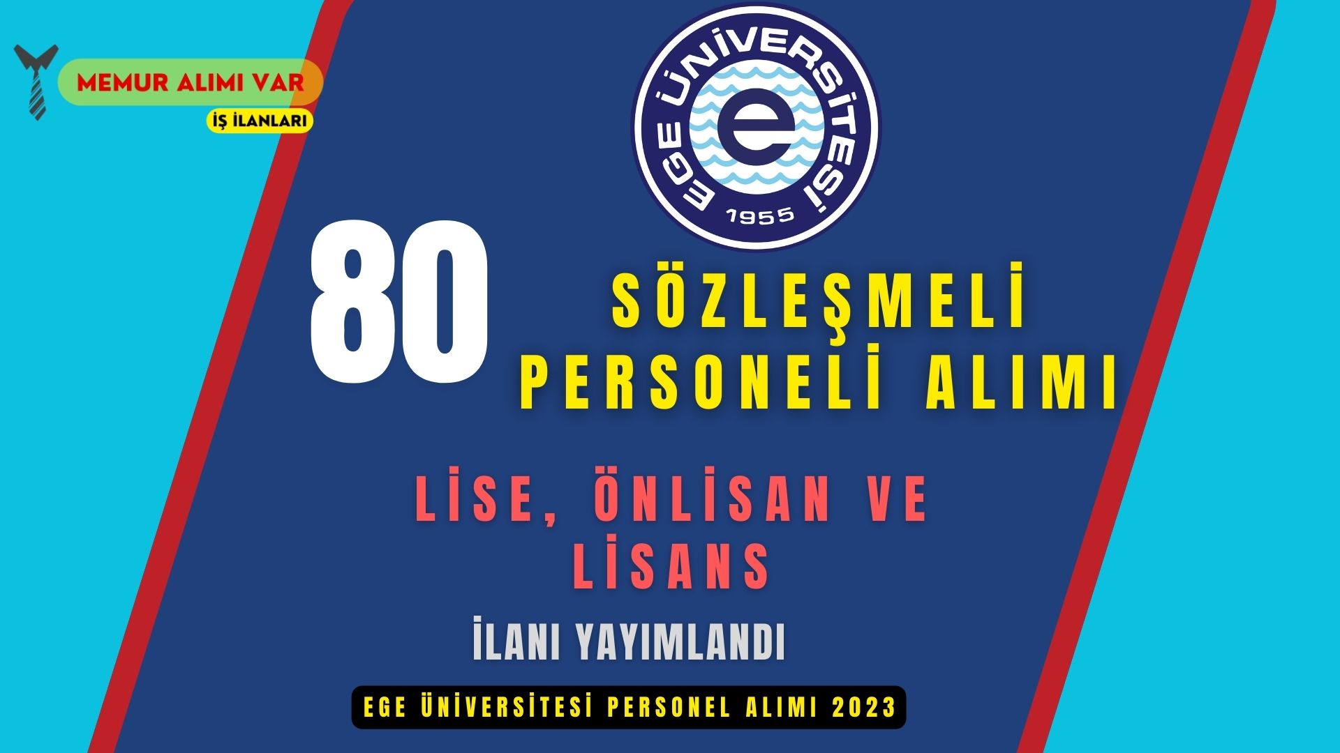 Ege Üniversitesi 81 Sözleşmeli Personel Alımı 2023 Lise, Ön Lisan ve Lisans